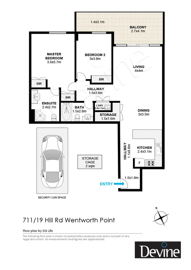 Floorplan of Homely apartment listing, 711/19 Hill Road, Wentworth Point NSW 2127