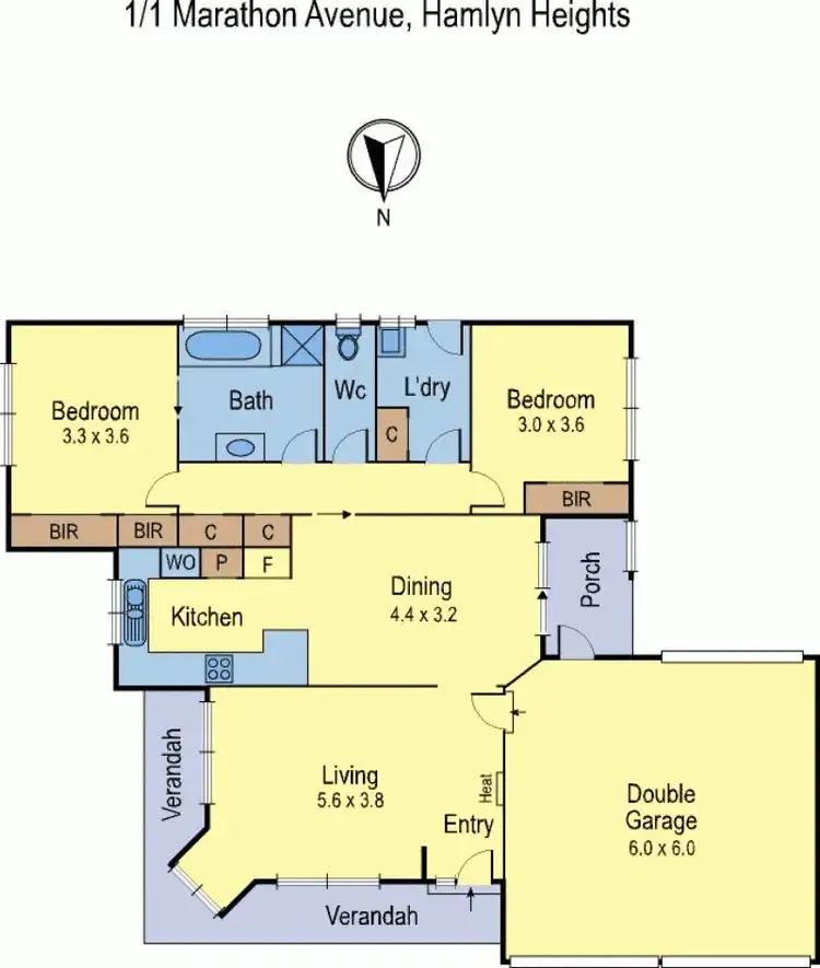 Floorplan of Homely townhouse listing, 1/11 Marathon Avenue, Hamlyn Heights VIC 3215