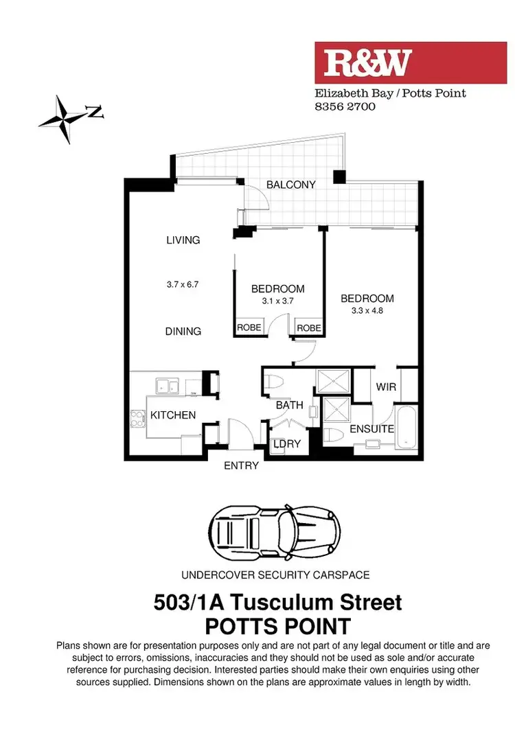 Floorplan of Homely apartment listing, 503/1a Tusculum Street, Potts Point NSW 2011