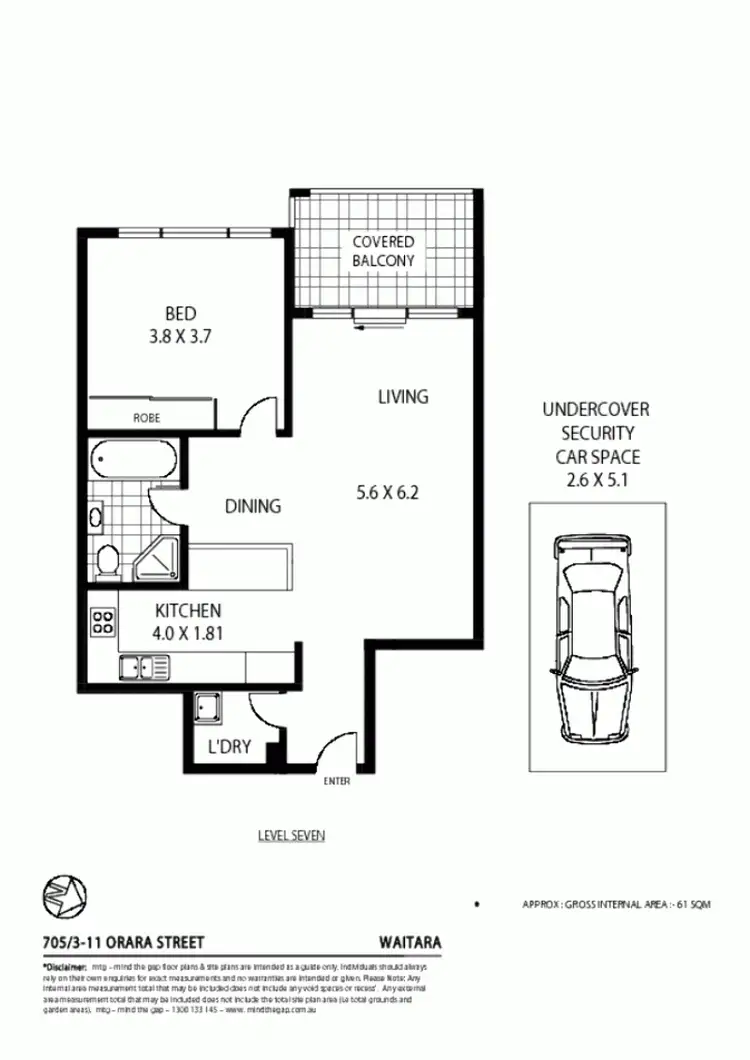 Floorplan of Homely apartment listing, 705/3-11 Orara St, Waitara NSW 2077