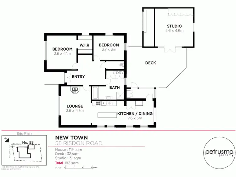 Floorplan of Homely house listing, 58 Risdon Road, New Town TAS 7008