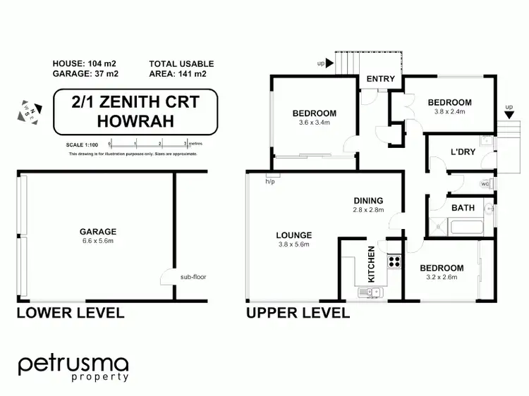 Floorplan of Homely unit listing, 2/1 Zenith Court, Howrah TAS 7018