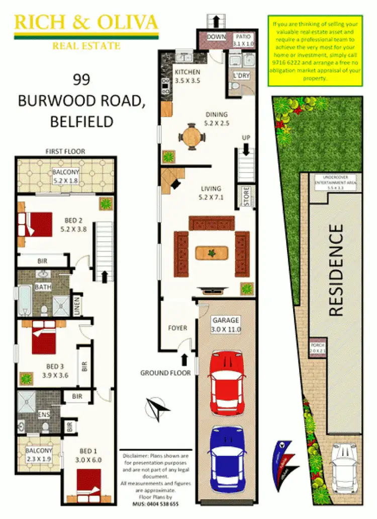 Floorplan of Homely semi-detached listing, 99 Burwood Road, Belfield NSW 2191