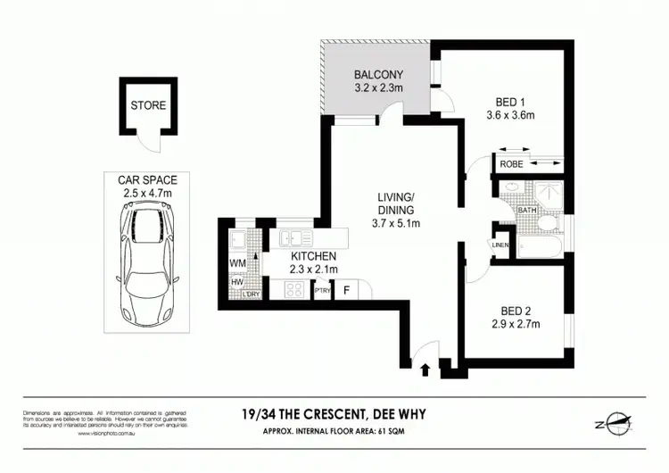 Floorplan of Homely apartment listing, 19/34 The Crescent, Dee Why NSW 2099