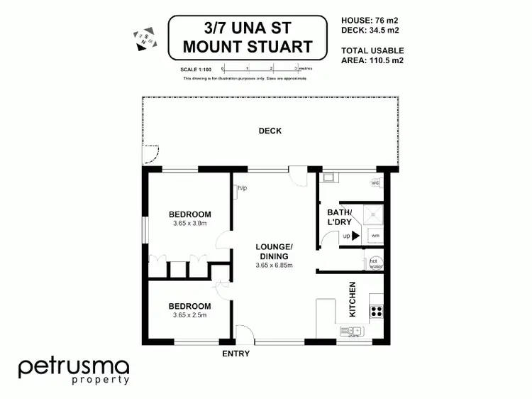 Floorplan of Homely unit listing, 3/7 Una Street, Mount Stuart TAS 7000