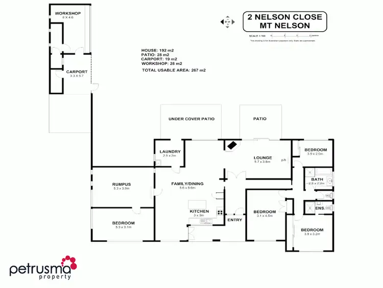 Floorplan of Homely house listing, 2 Nelson Close, Mount Nelson TAS 7007