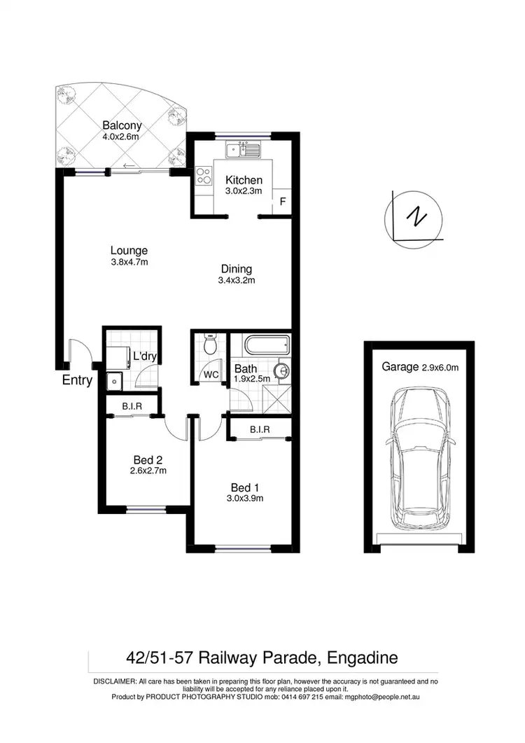 Floorplan of Homely unit listing, 42/51 Railway Parade, Engadine NSW 2233