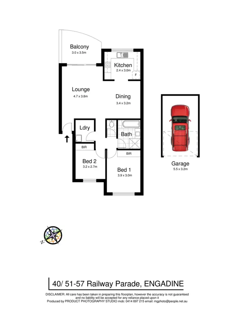 Floorplan of Homely unit listing, 40/51-57 Railway Parade, Engadine NSW 2233