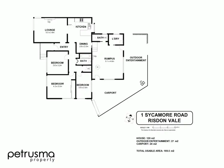 Floorplan of Homely house listing, 1 Sycamore Road, Risdon Vale TAS 7016