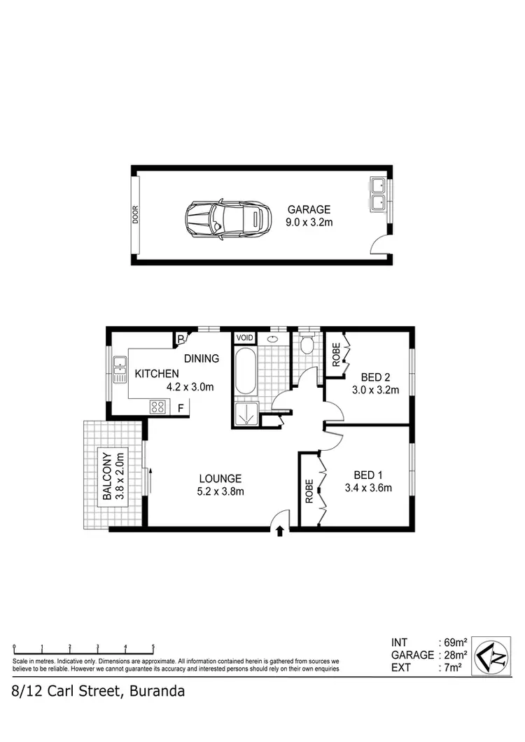 Floorplan of Homely unit listing, 8/12 Carl Street, Woolloongabba QLD 4102