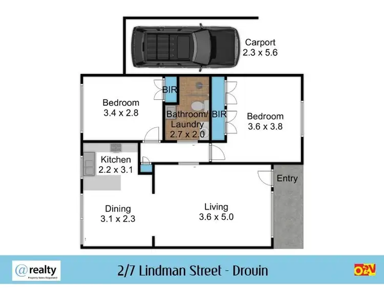 Floorplan of Homely unit listing, 2/7 Lindman Street, Drouin VIC 3818