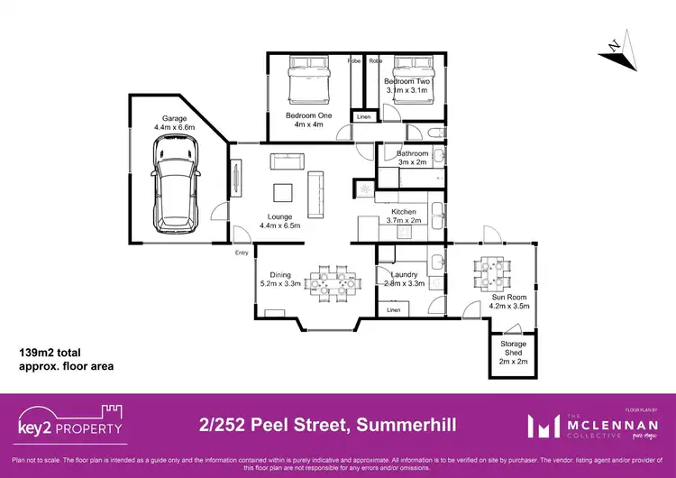 Floorplan of Homely unit listing, 2/252 Peel Street West, Summerhill TAS 7250