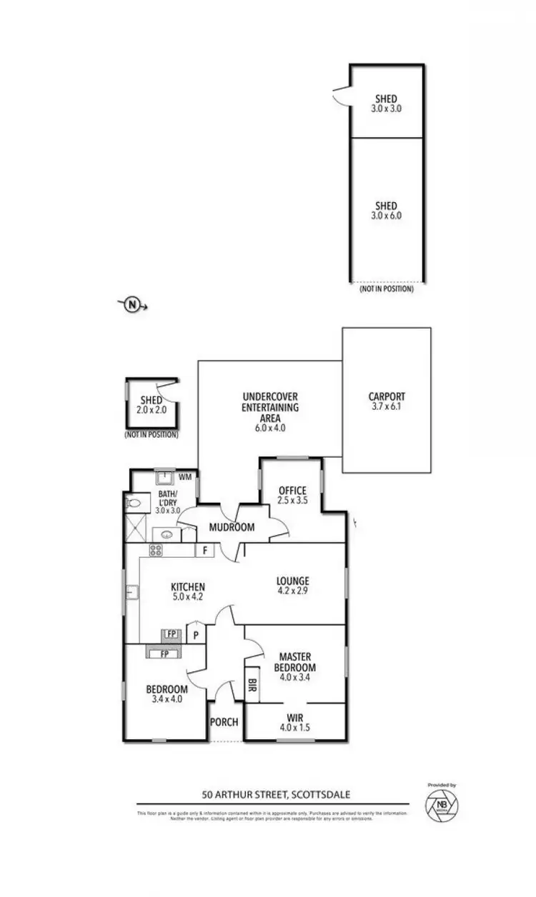 Floorplan of Homely house listing, 50 Arthur Street, Scottsdale TAS 7260