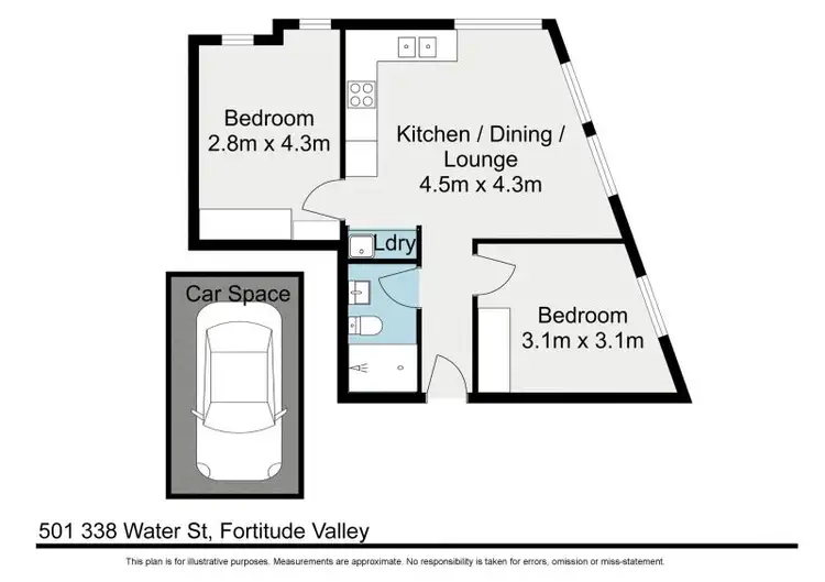 Floorplan of Homely apartment listing, 501/338 Water Street, Fortitude Valley QLD 4006
