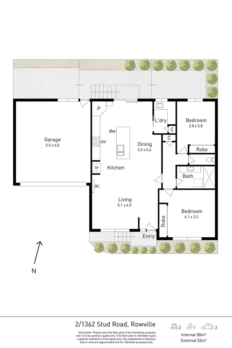 Floorplan of Homely unit listing, 2/1362 Stud Road, Rowville VIC 3178
