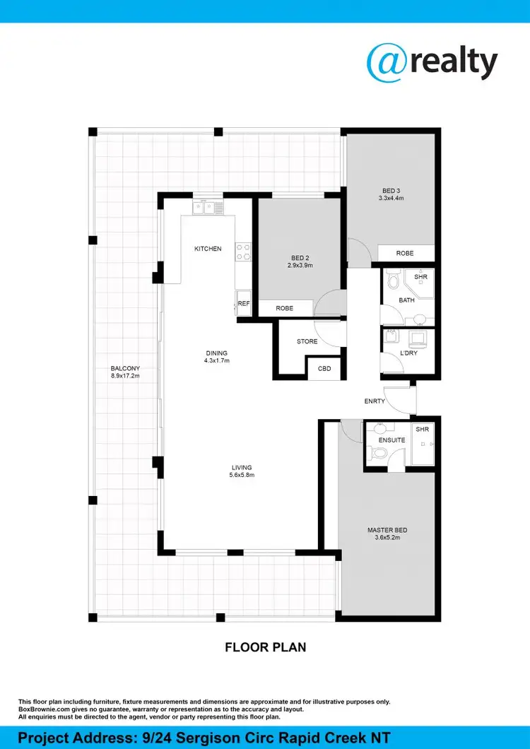 Floorplan of Homely apartment listing, 9/24 Sergison Circuit, Rapid Creek NT 810