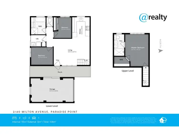 Floorplan of Homely townhouse listing, 2/40 Milton Avenue, Paradise Point QLD 4216