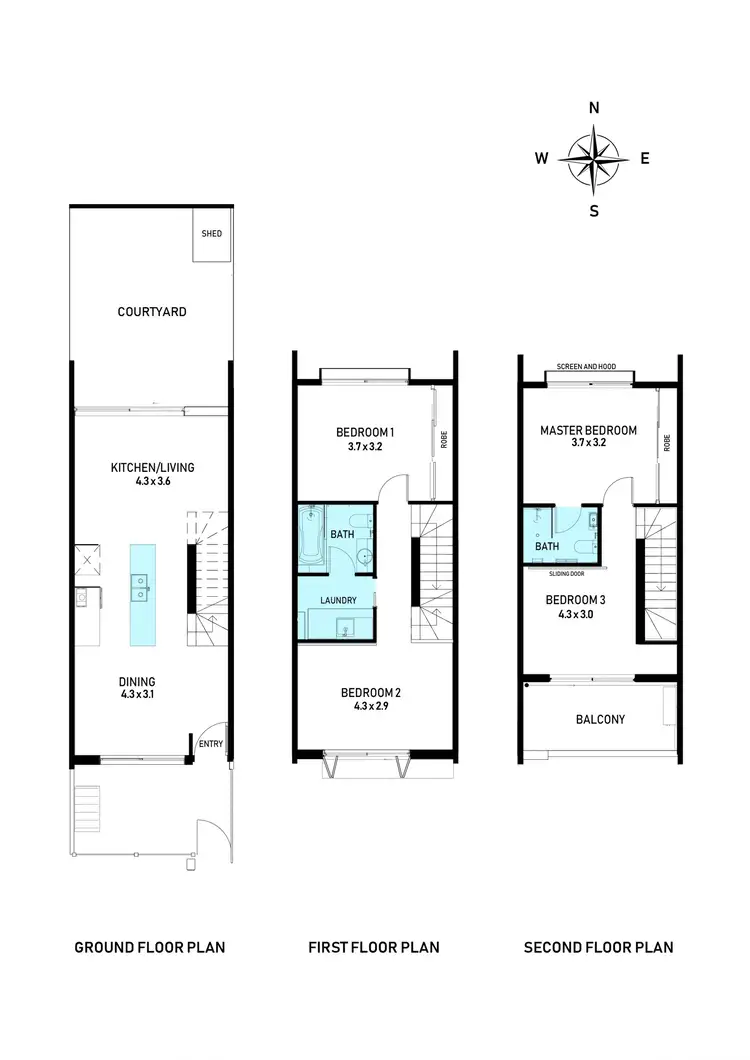 Floorplan of Homely townhouse listing, 59 Armadale Street, Thornbury VIC 3071