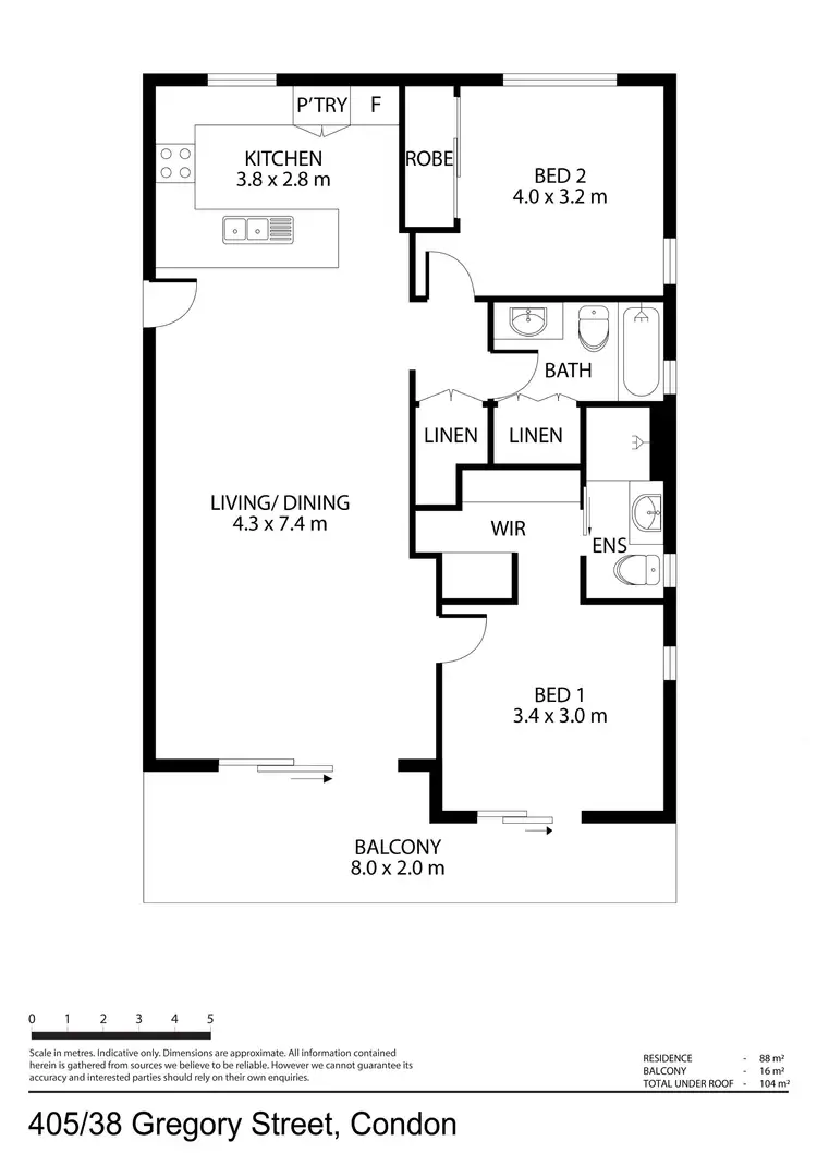 Floorplan of Homely apartment listing, 403/38 Lot 405) Gregory Street, Condon QLD 4815