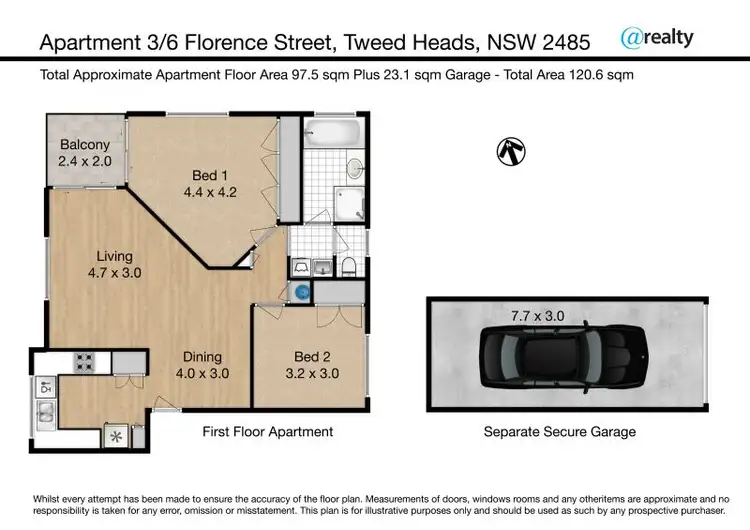 Floorplan of Homely apartment listing, 3/6-8 Florence Street, Tweed Heads NSW 2485