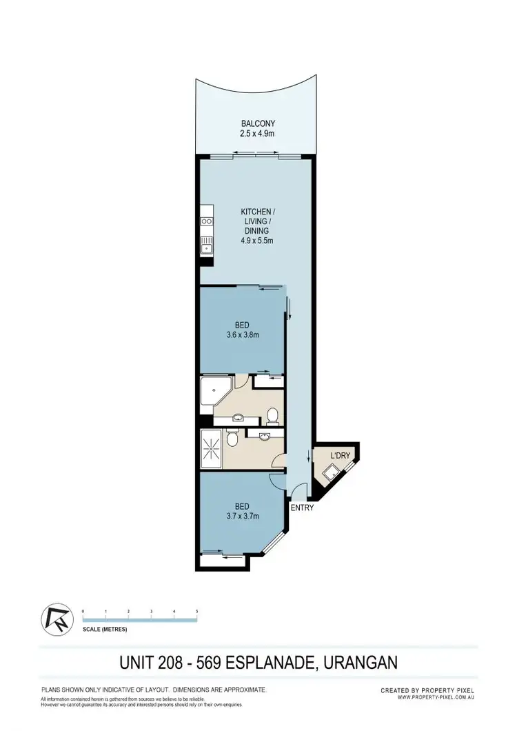 Floorplan of Homely unit listing, 208/569 Esplanade, Urangan QLD 4655