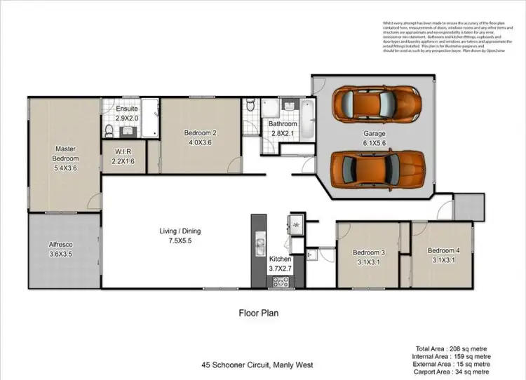 Floorplan of Homely house listing, 45 Schooner Circuit, Manly West QLD 4179