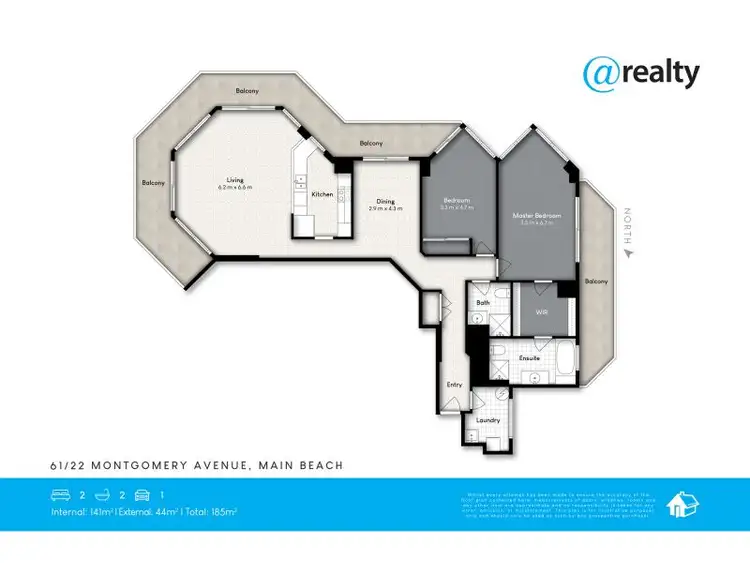 Floorplan of Homely apartment listing, 61/22 Montgomery Avenue, Main Beach QLD 4217