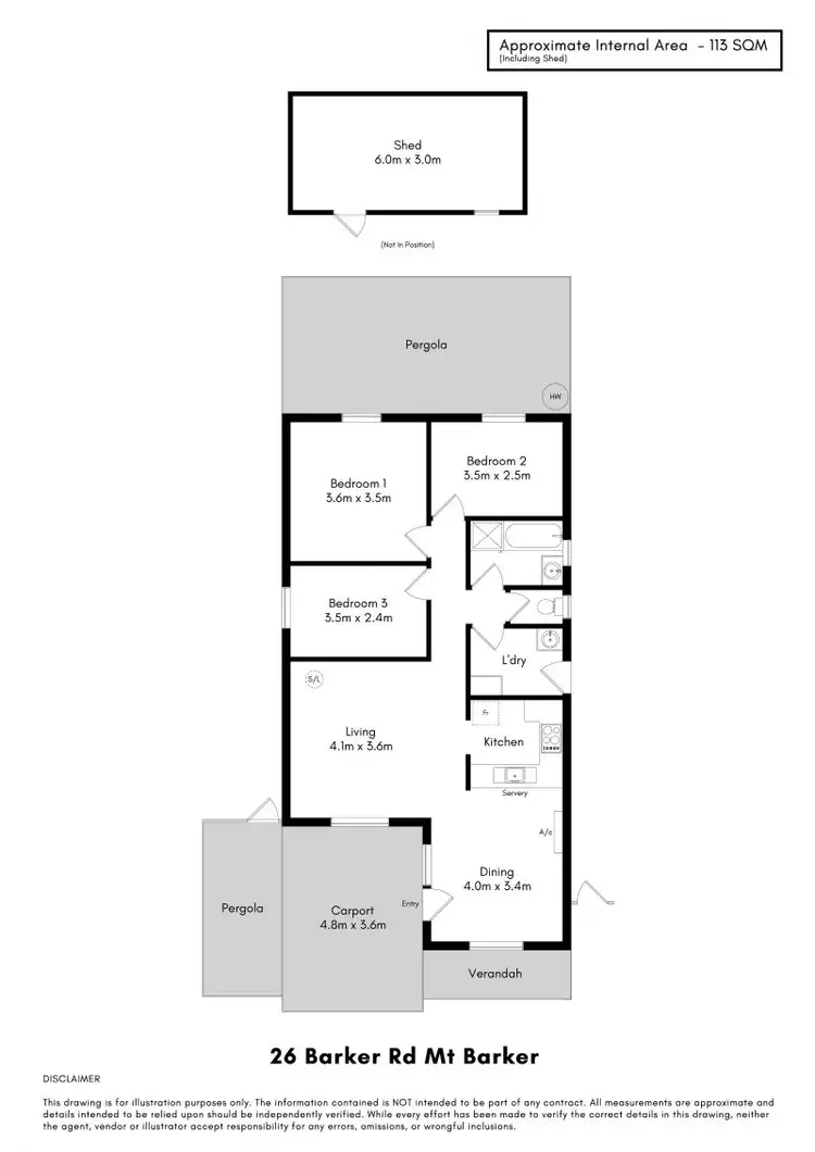 Floorplan of Homely house listing, 1/26 Barker Road, Mount Barker SA 5251