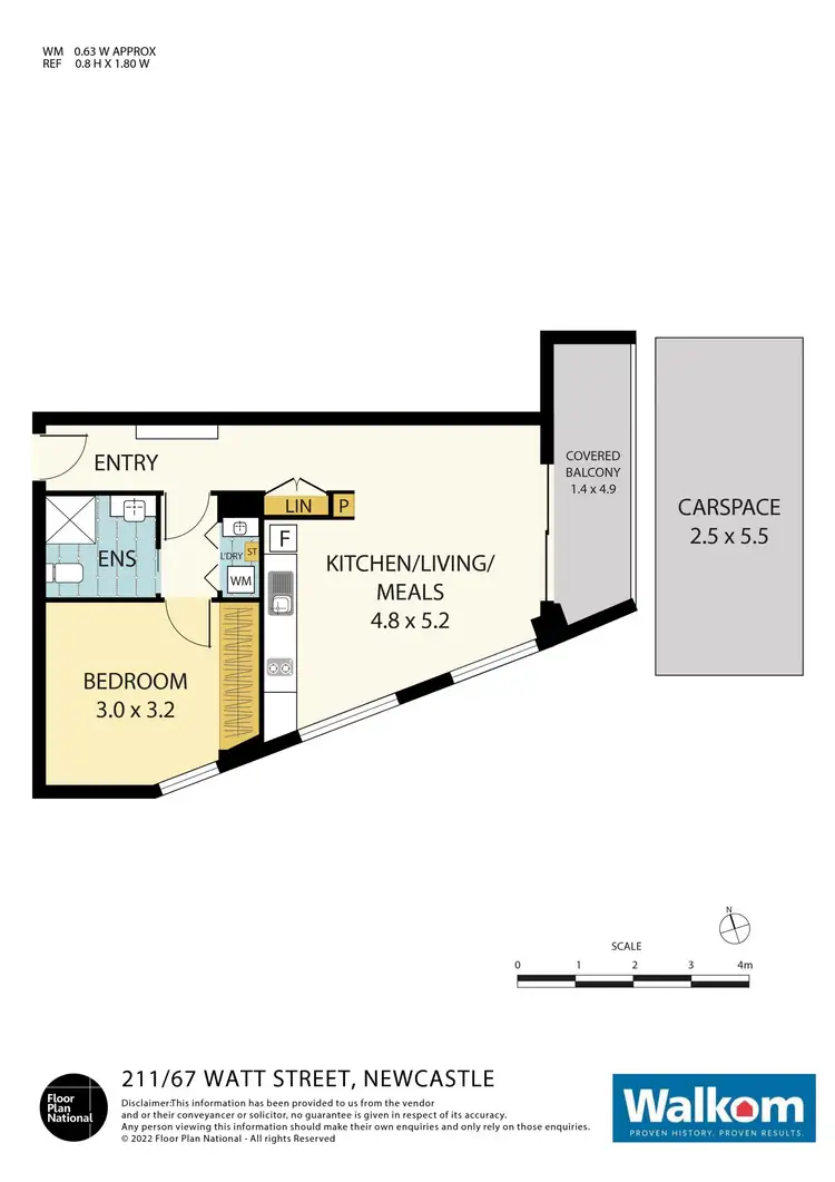 Floorplan of Homely apartment listing, 211/67 Watt Street, Newcastle NSW 2300