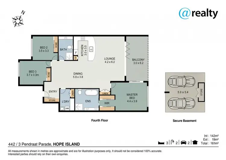 Floorplan of Homely apartment listing, 442/3 Pendraat Parade, Hope Island QLD 4212