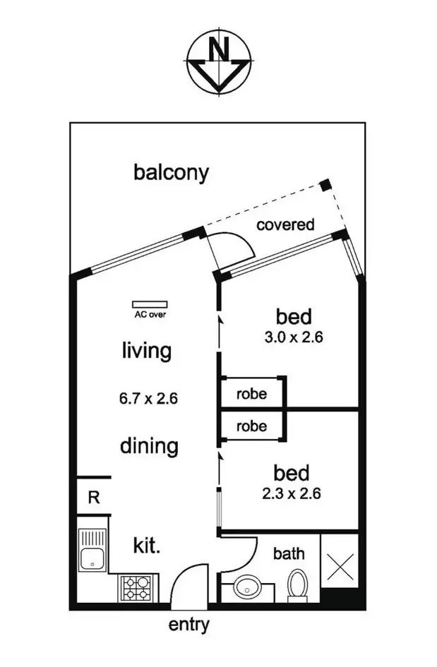 Floorplan of Homely apartment listing, 208/570 Swanston Street, Carlton VIC 3053