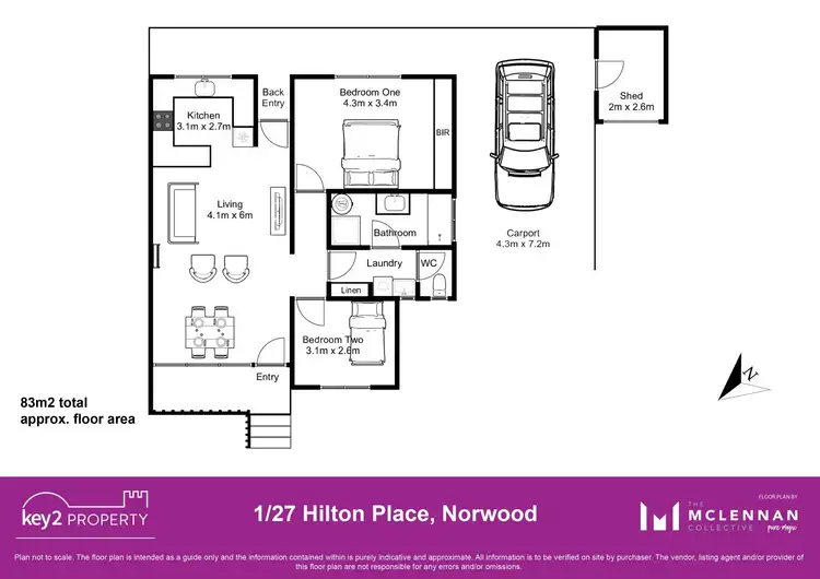Floorplan of Homely unit listing, 1/27 Hilton Place, Norwood TAS 7250