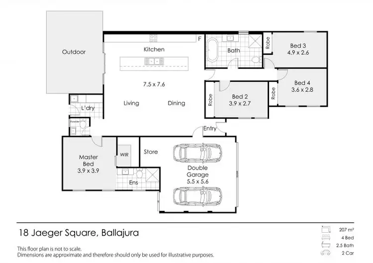 Floorplan of Homely house listing, 18A Jaeger Square, Ballajura WA 6066