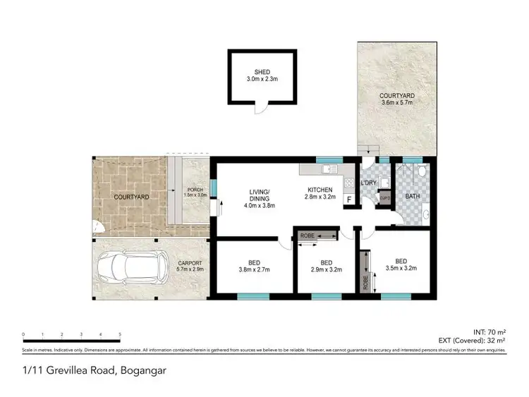 Floorplan of Homely semi-detached listing, 1/11 Grevillea Road, Bogangar NSW 2488
