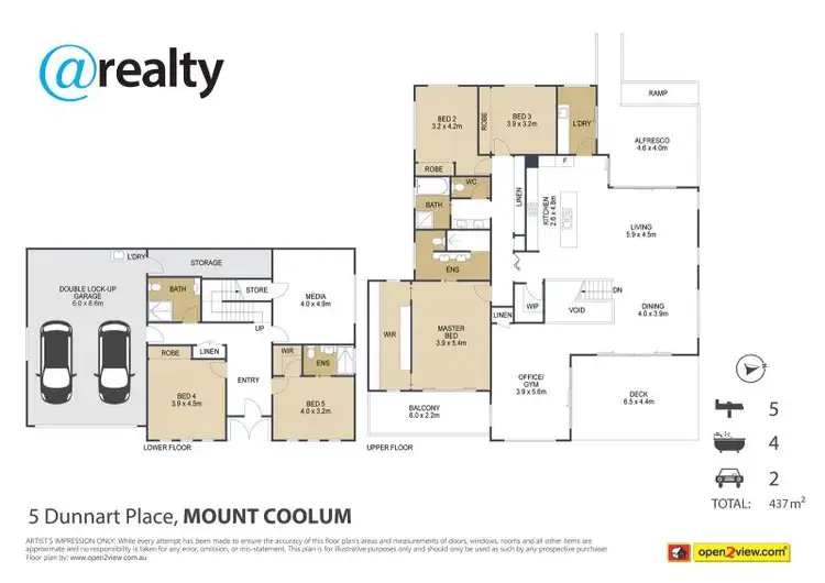 Floorplan of Homely house listing, 5 Dunnart Place, Mount Coolum QLD 4573