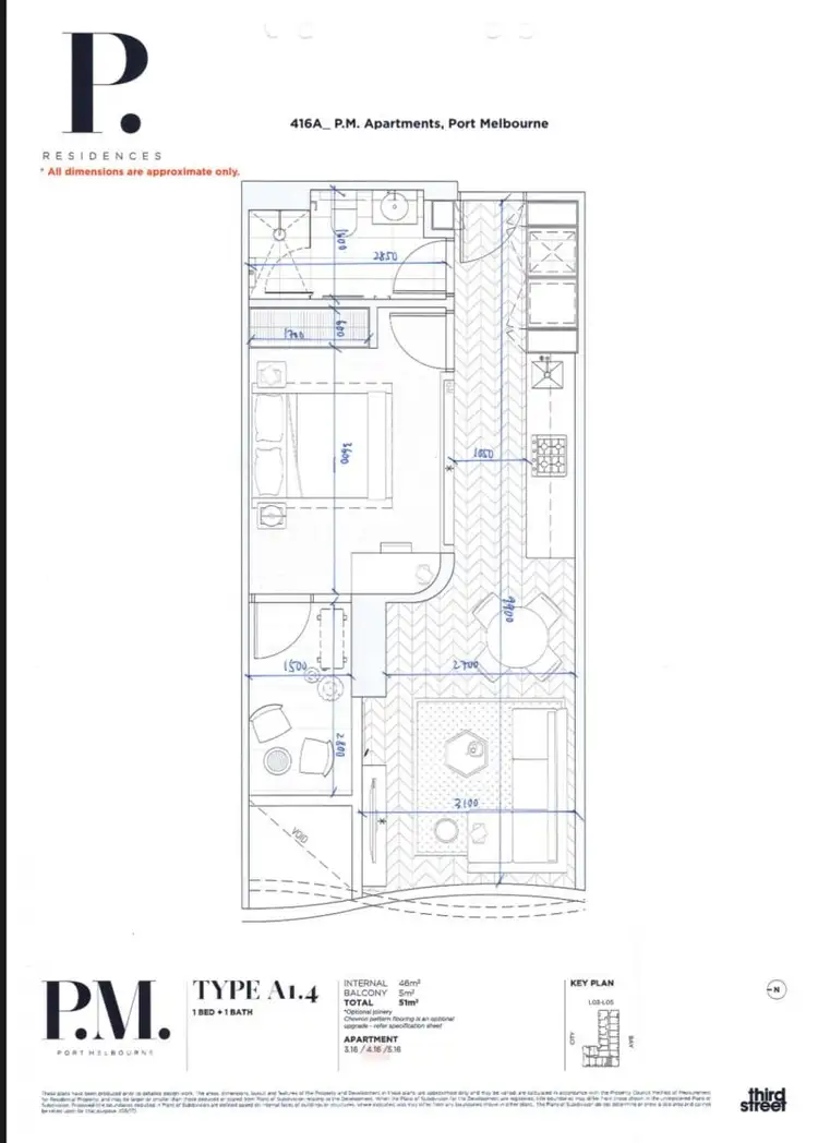 Floorplan of Homely apartment listing, 416/3 Tarver Street, Port Melbourne VIC 3207