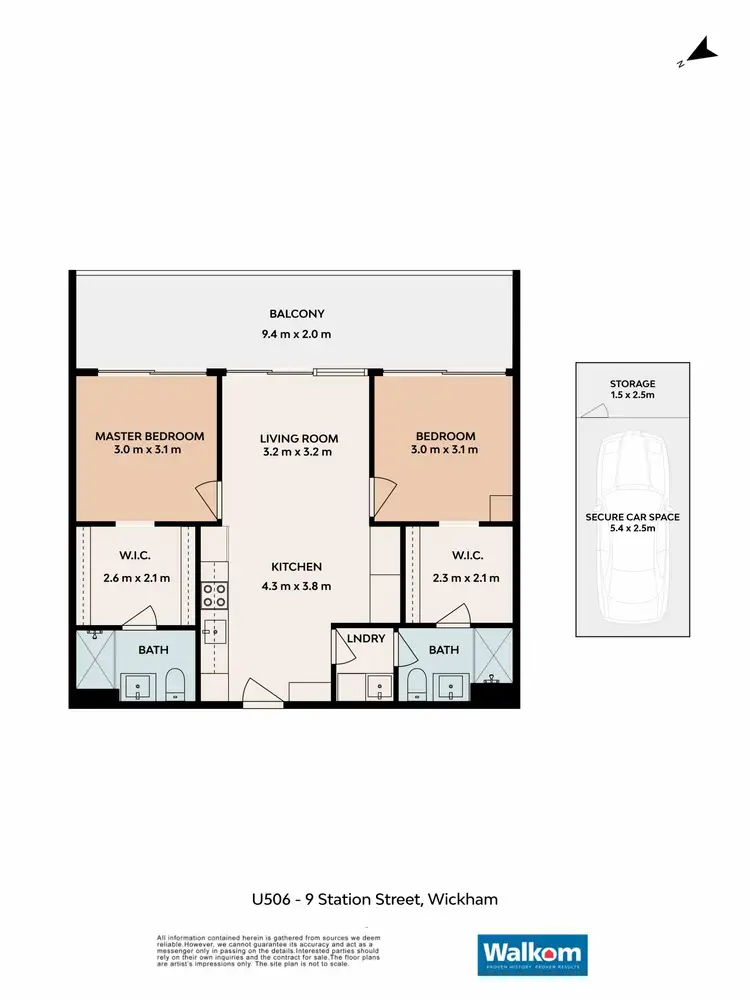 Floorplan of Homely apartment listing, 506/9 Station Street, Wickham NSW 2293