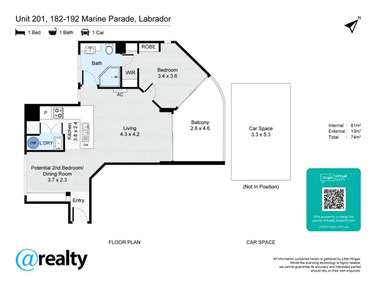 Floorplan of Homely apartment listing, 201/182-192 Marine Parade, Labrador QLD 4215