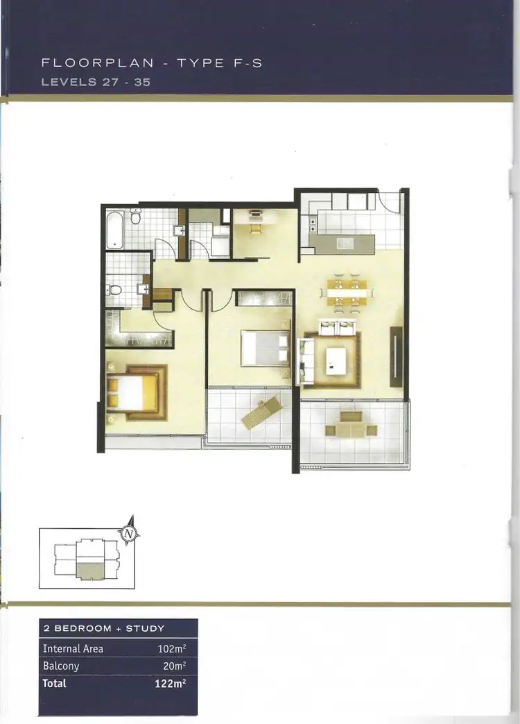 Floorplan of Homely apartment listing, 3003/34 Scarborough Street, Southport QLD 4215