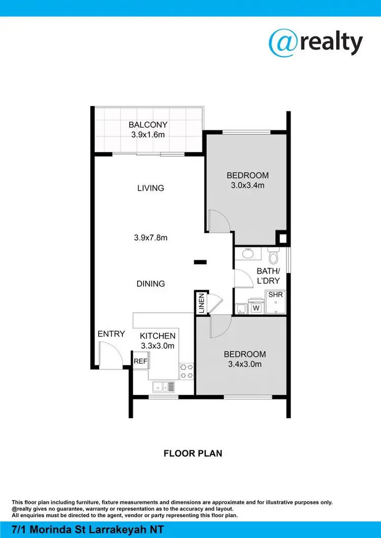 Floorplan of Homely apartment listing, 7/1 Morinda Street, Larrakeyah NT 820