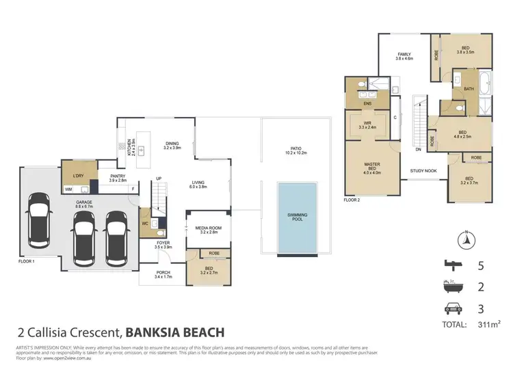 Floorplan of Homely house listing, 2 Callisia Crescent, Banksia Beach QLD 4507