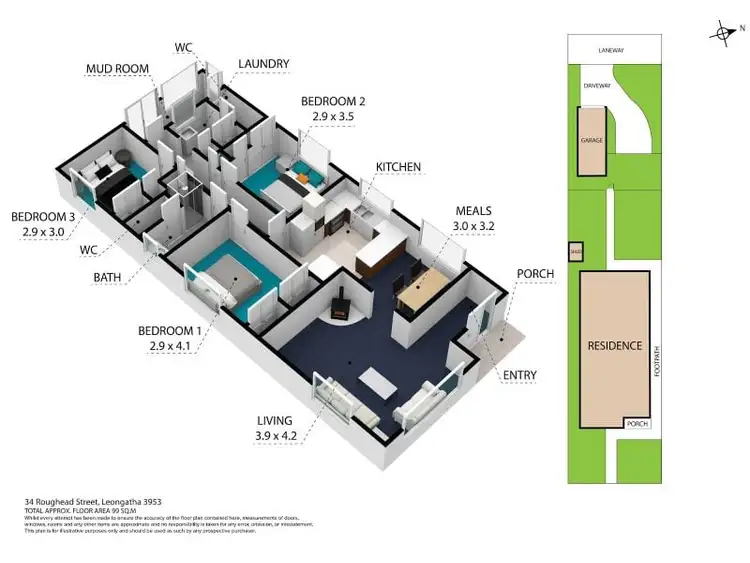 Floorplan of Homely house listing, 34 Roughead Street, Leongatha VIC 3953