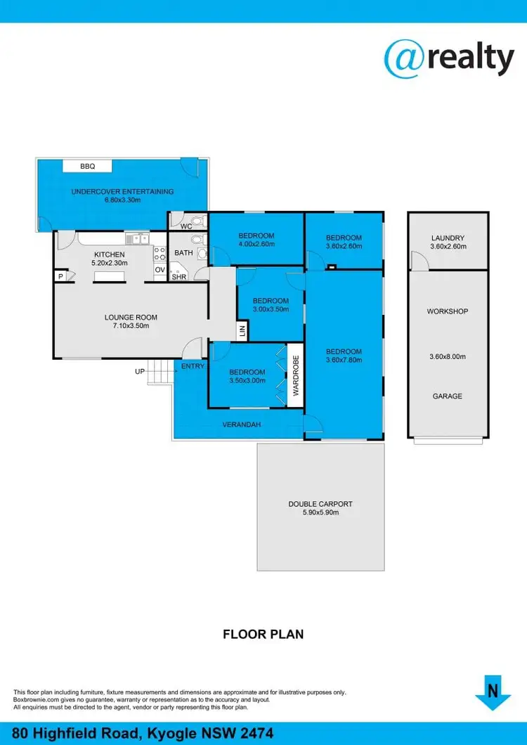 Floorplan of Homely house listing, 80 Highfield Road, Kyogle NSW 2474