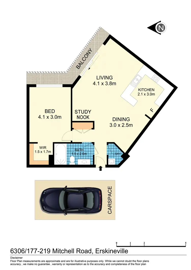 Floorplan of Homely apartment listing, 6306/177-219 Mitchell Road, Erskineville NSW 2043