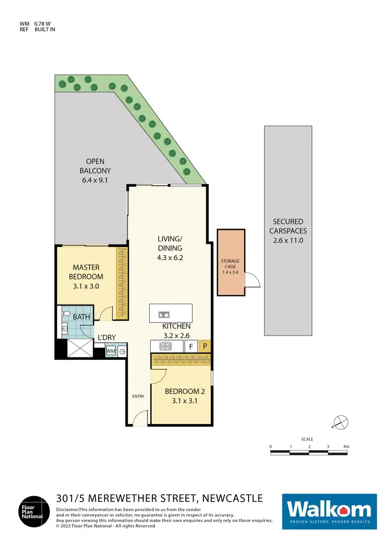 Floorplan of Homely apartment listing, 301/5 Merewether Street, Newcastle NSW 2300