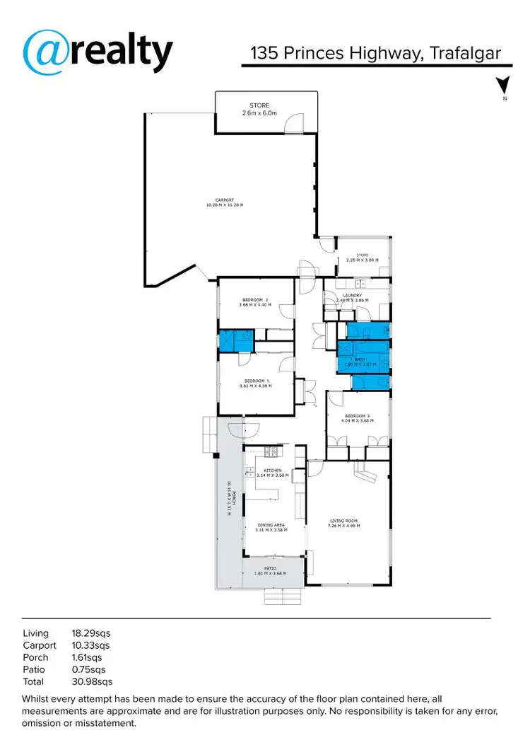 Floorplan of Homely house listing, 135 Princes Highway, Trafalgar VIC 3824