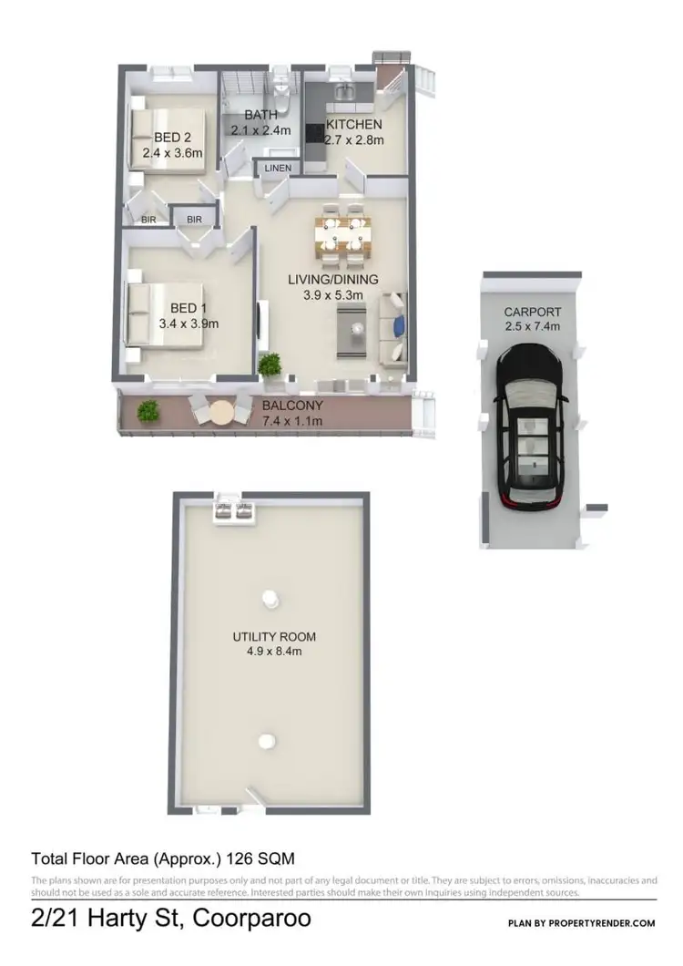 Floorplan of Homely unit listing, 2/21 Harty Street, Coorparoo QLD 4151