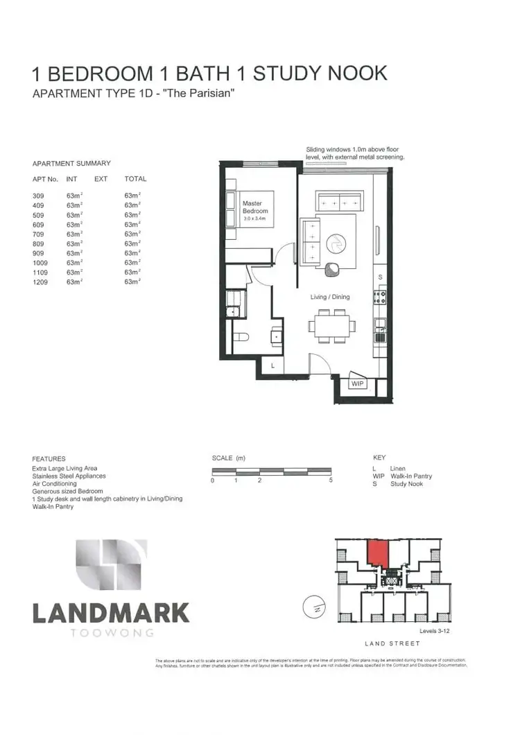Floorplan of Homely apartment listing, 1009/6 Land Street, Toowong QLD 4066