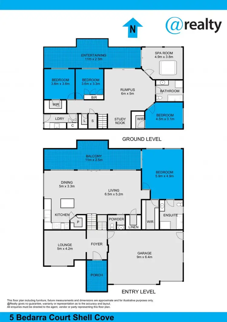 Floorplan of Homely house listing, 5 Bedarra Court, Shell Cove NSW 2529