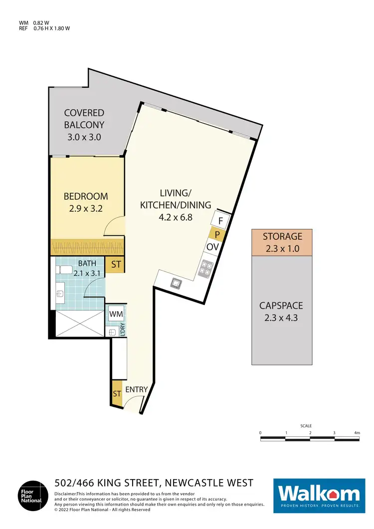 Floorplan of Homely apartment listing, 502/466 King Street, Newcastle West NSW 2302